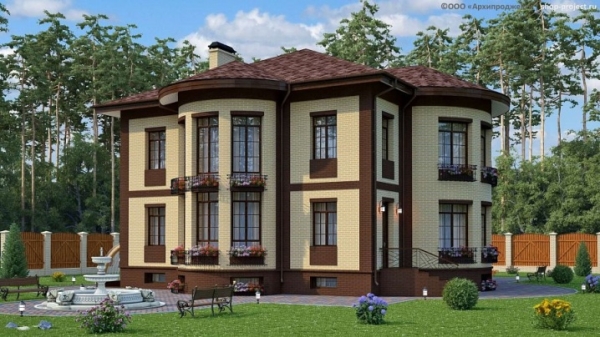 Особенности и планировки двухэтажных домов с эркером