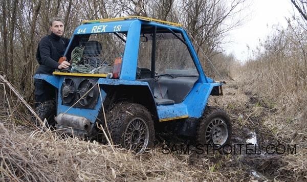 Самодельный автомобиль с 4 ведущими и управляемыми колёсами (24 фото) Самодельный автомобиль с 4 ведущими и управляемыми колёсами (24 фото)