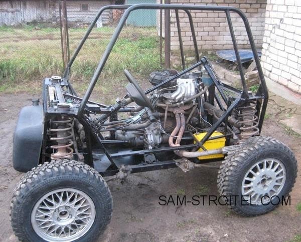 Самодельный автомобиль с 4 ведущими и управляемыми колёсами (24 фото) Самодельный автомобиль с 4 ведущими и управляемыми колёсами (24 фото)