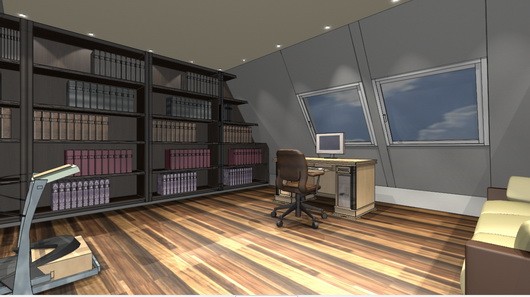 Дизайн кабинета на мансарде — авторский проект в фотографиях