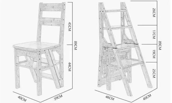 Как самостоятельно изготовить стул-стремянку или табурет-лесенку: конструктивные особенности и рекомендации по сборке
