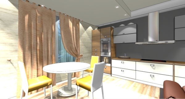 Дизайн интерьера кухни, совмещенной с гостиной в стиле минимализм